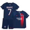 Conjunto (Camiseta+Pantalón Corto) Paris Saint-Germain 2023-24 Mbappé 7 Primera Equipación - Niño